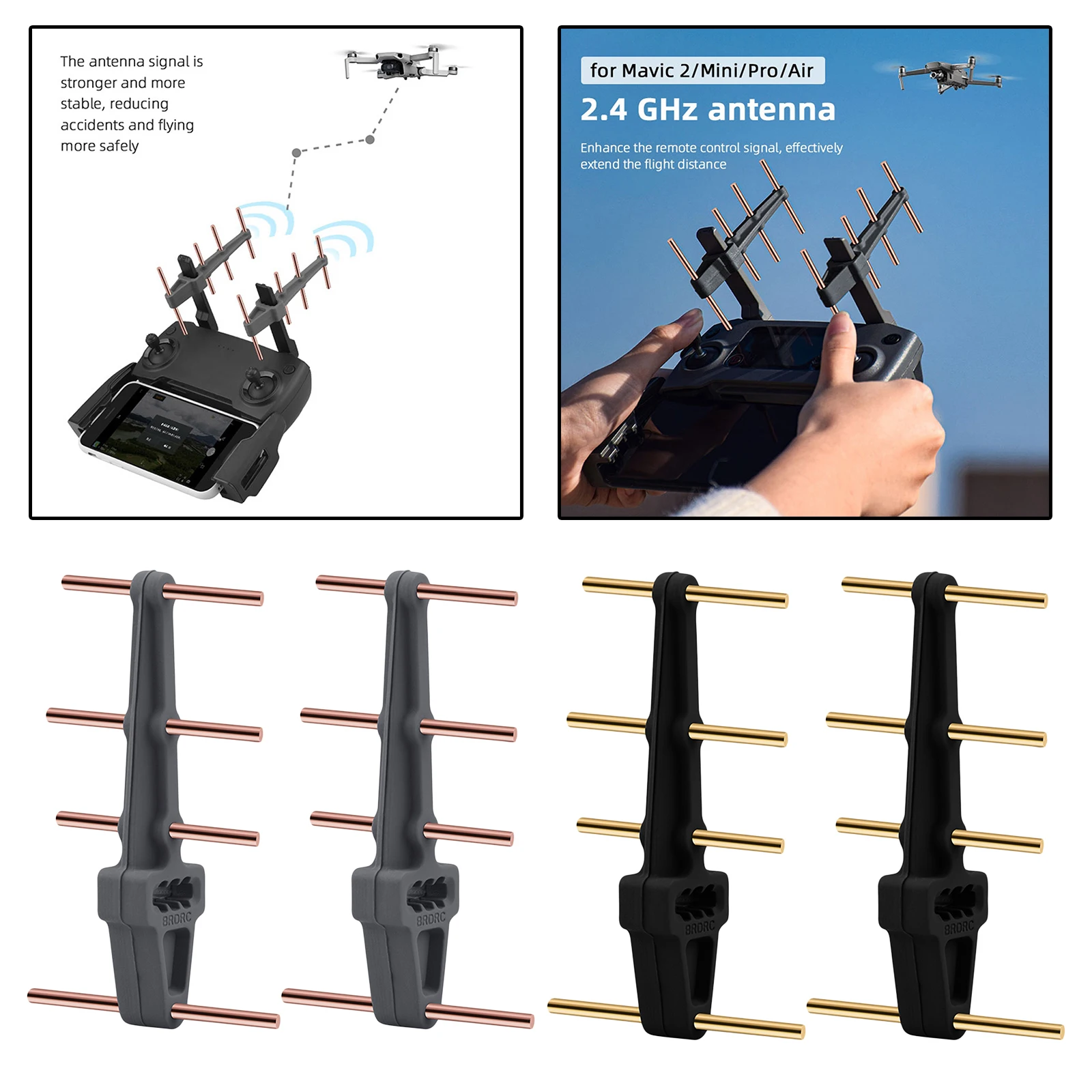 

2x Signal Range Enhancer Booster 2.4G Yagi Antenna for DJI Mavic 2 Mini Air