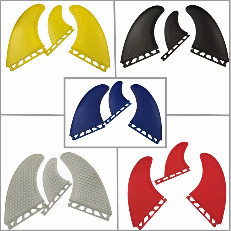 

Single Tabs T1 Size Fins 5 color Fiberglass Honeycomb new design surf Good Quality Surf tri set Fins Free Shipping