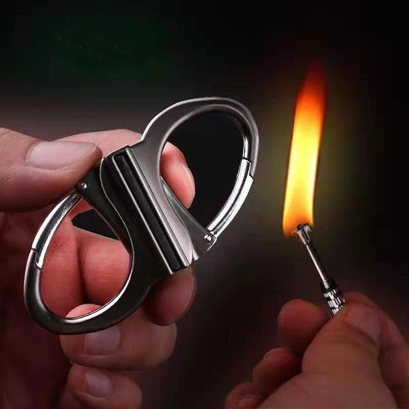 

Portable Creative Stainless Steel Torch Lighter Outdoor Survival Tool Kerosene Oil Flame Lighter Million Times Flint Fire Starte