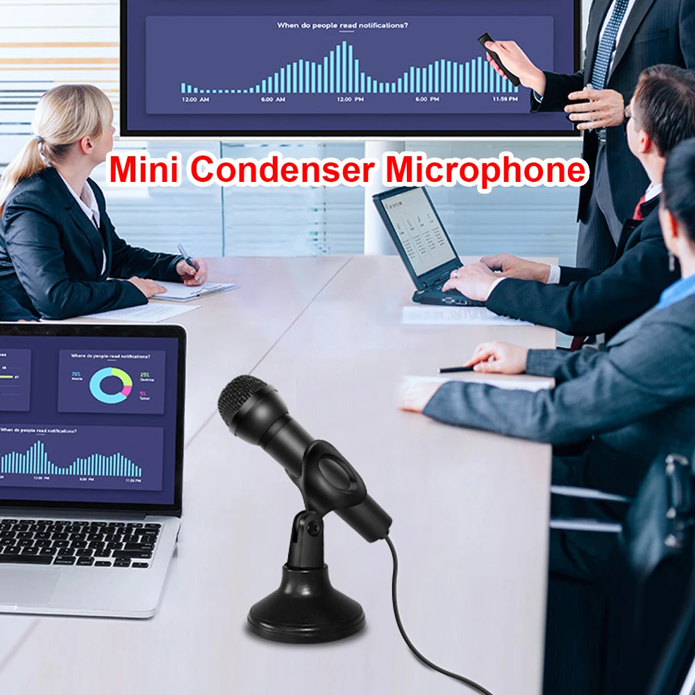 MB-M02 Portable Mini Condense Microphones With Stand For Mobile Phone PC Computer Laptop TV Karaoke Handheld Microphone | Электроника