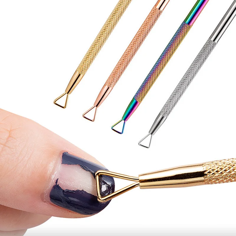 1 шт. розовое золото цветное двухстороннее из нержавеющей стали УФ гель средство