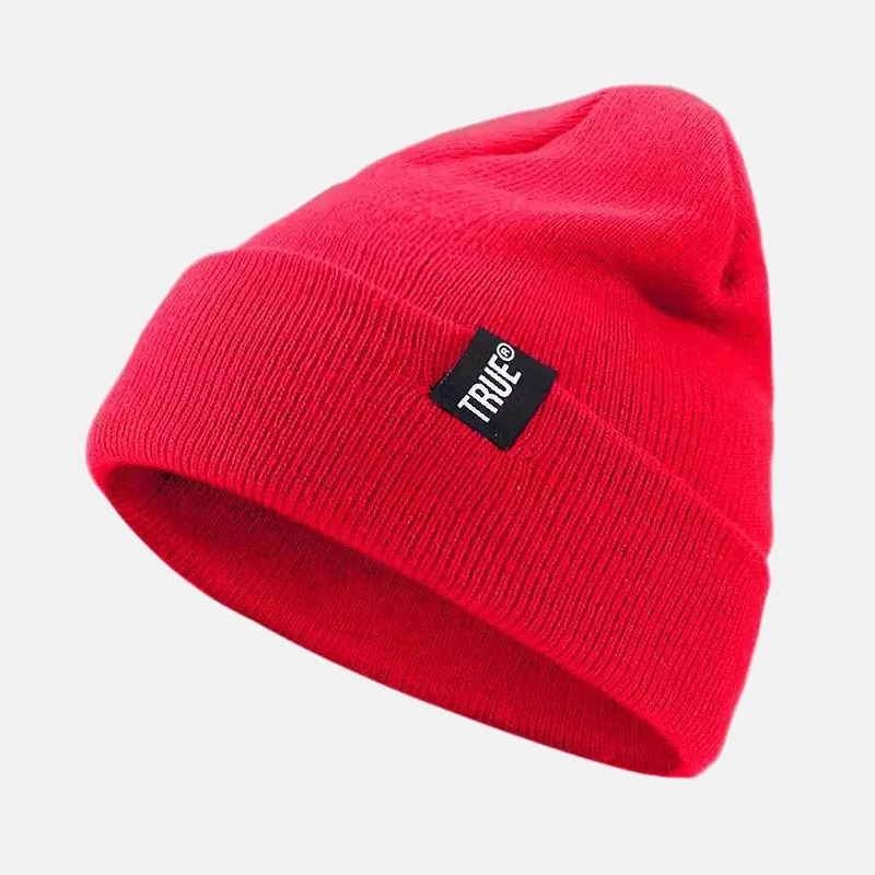 Модные вязанные шапочки Skullies, зимняя шапка с надписью True, мягкая шапка в стиле хип-хоп для мужчин и женщин, повседневные шапочки, шапка унисекс, одноцветная шапка