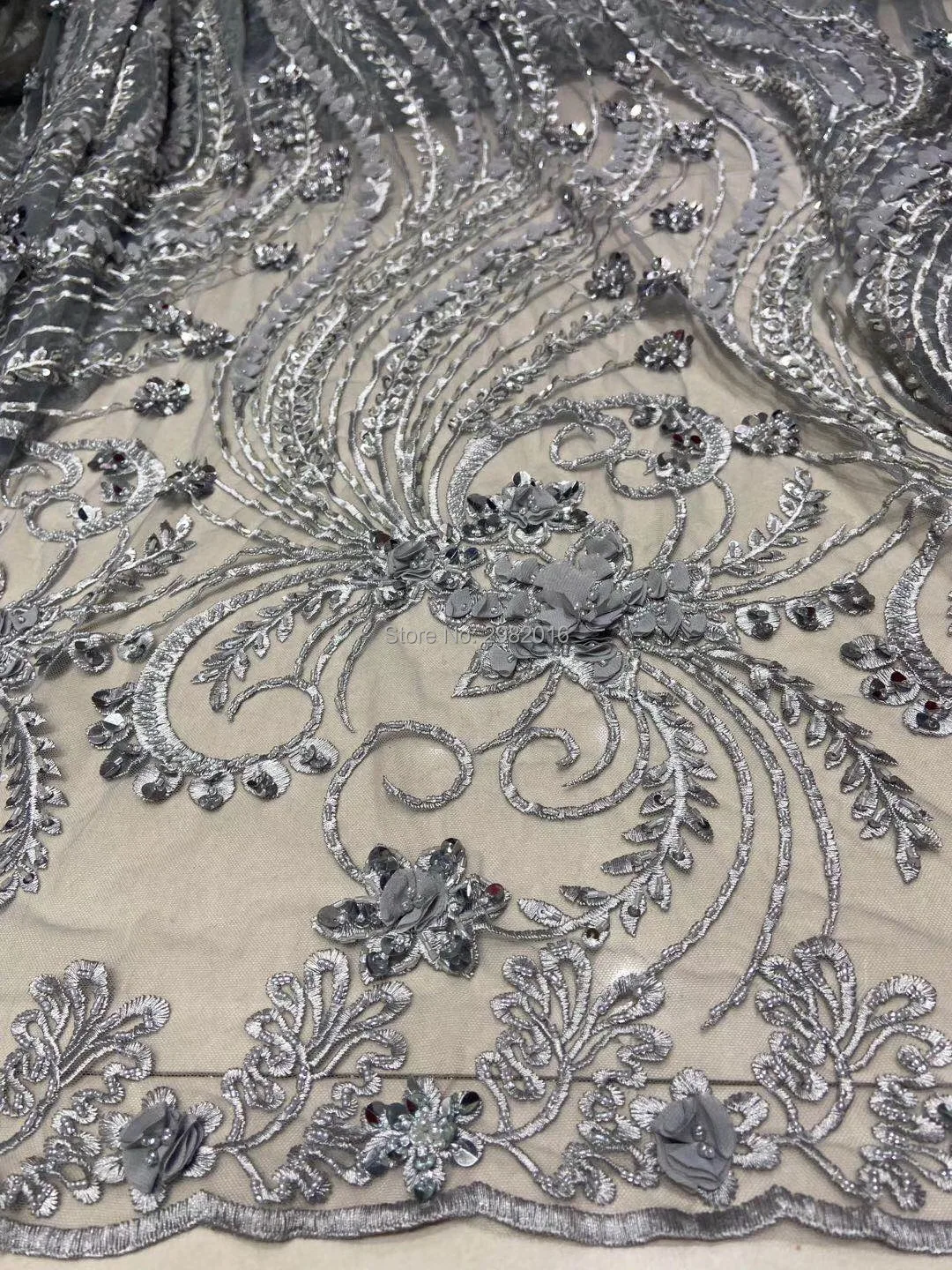 Роскошные бусы Кружева ручной работы ткань ФРАНЦУЗСКИЙ свадебное платье