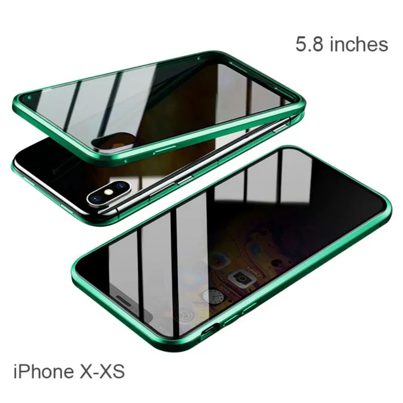 Phone X XS Оболочка всего тела Магнитный высокой четкости прозрачное закаленное стекло крышка бампер Чехол протектор экрана для lPhone 11 - Цвет: Phone X XS