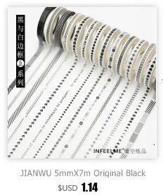JIANWU 5 мм X 5 м 1 шт. бронзовая тонкая цветная Золотая васи лента классная Лазерная разделительная линия руководство наклейка для границы студенческие канцелярские принадлежности DIY