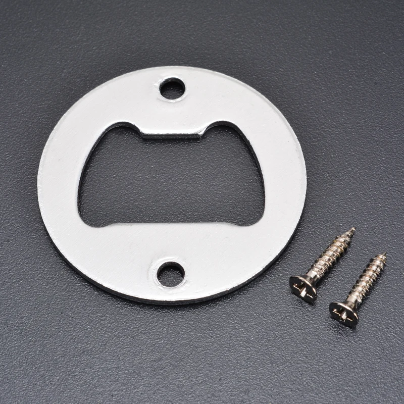

8pcs Beer Opener 40mm Round Wall Hanging Cap Opener Bottle Opener Inserts with Screws for Home Kitchen Tool Gift