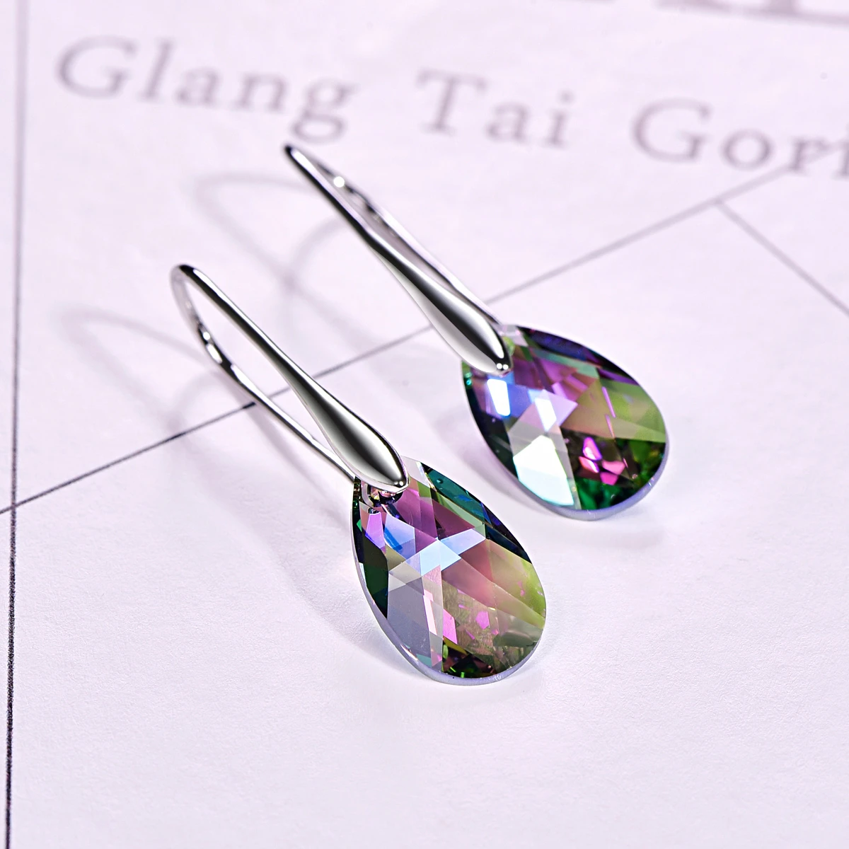 Серьги-капли воды для женщин новые модные Кристаллы от SWAROVSKI серебряный цвет кулон серьги-капельки с имитацией листьев ювелирные изделия подарок для девочки - Окраска металла: Crystal PARSH