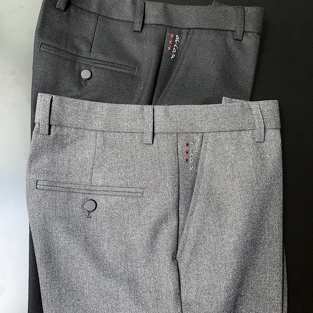 

Men England Suit Pants Vintage Slim Fit Pantalon Homme Classique High Quality Stretch Trousers 2021 Business Social Formal Pant