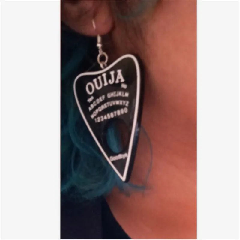 

Without Piercing Beautiful Ouija Board Earings Glitter Resin Triangle Clip On Earring Jewelry Ouija Earring For Women di032