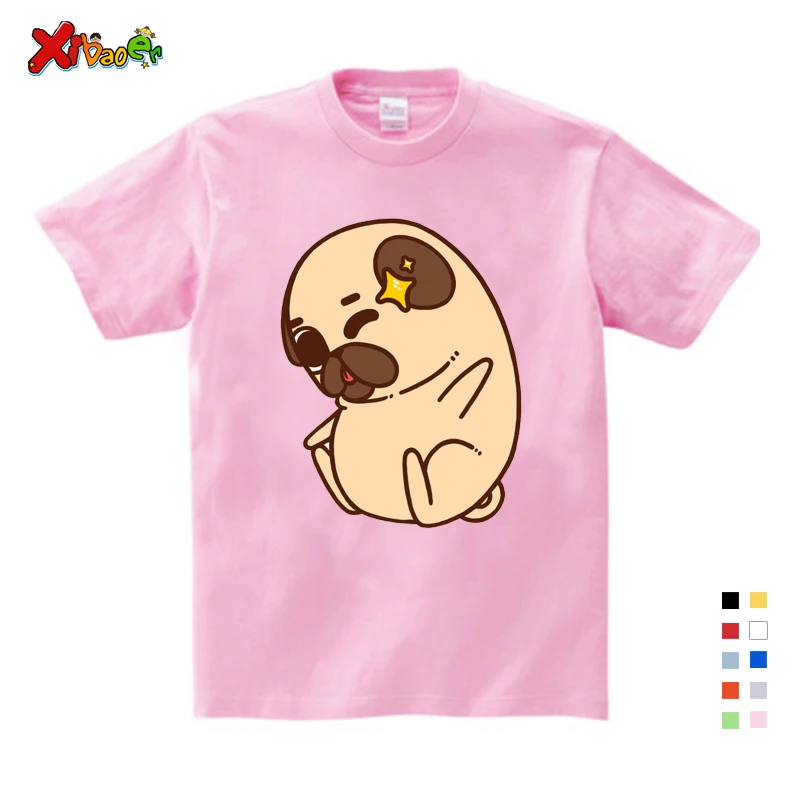 

Летняя футболка для маленьких девочек, желтая футболка с коротким рукавом и принтом собаки для сна, Одежда для младенцев, летняя одежда для детей