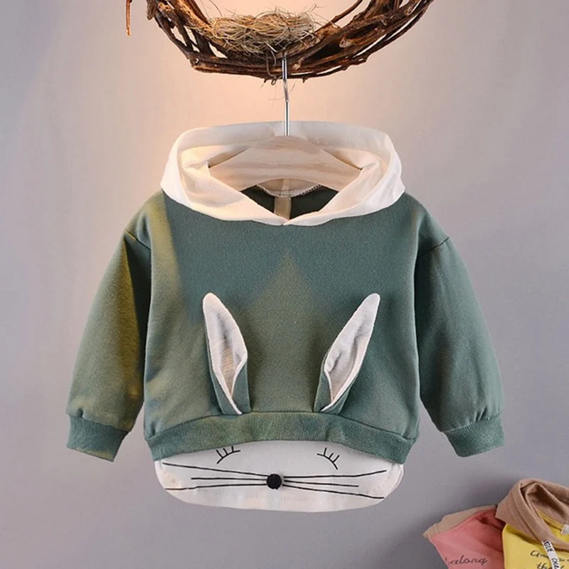 Весенне-Осенняя детская толстовка с капюшоном длинным рукавом | Мать и ребенок