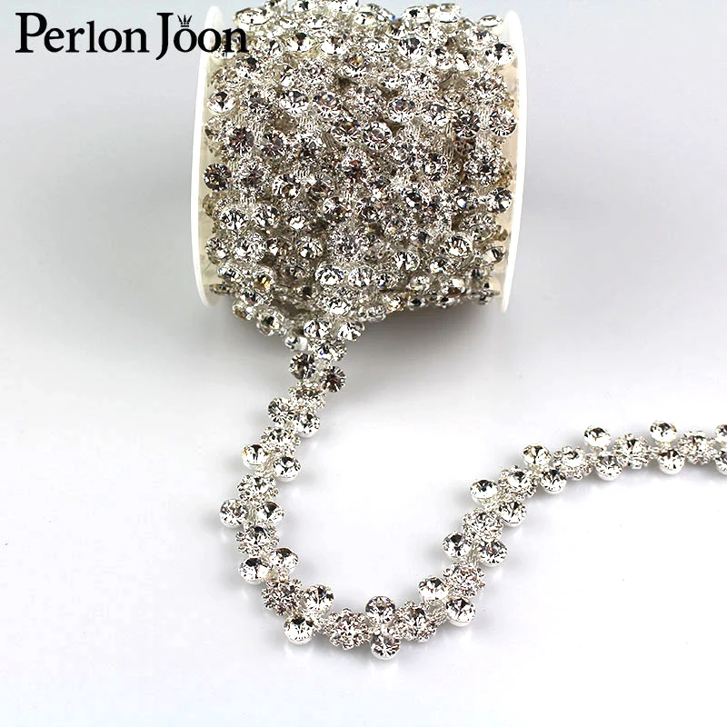 1 ярд от 2 до массив хрустальные стразы отделка ленты металлическая цепь для