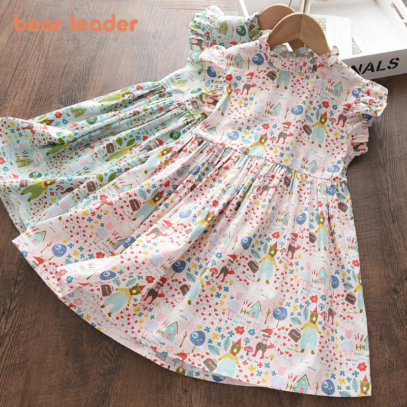 

Bear Leader Cartoon Print Baby Girls Princess Dress for Kids Summer Floral Dresses Toddler Kids Holiday Party Clothing Vestido