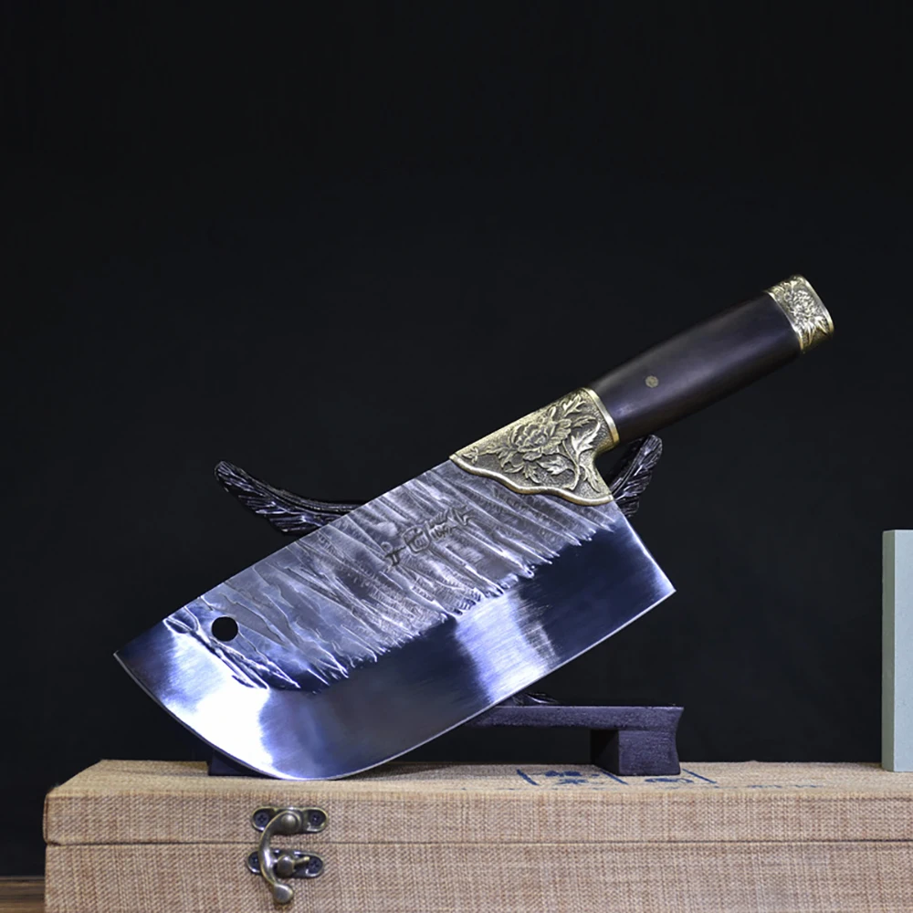 Китайские ножи шеф-повара большой нож для нарезки Ручная ковка 7Cr1 7 стальной