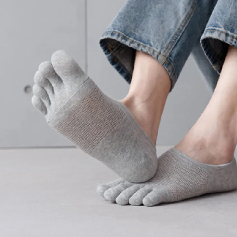 

1 pair Breathable Unisex Men Women summer sock Socks Sports Ideal For Five 5 Finger Toe Shoes Sale solid Mesh socks men