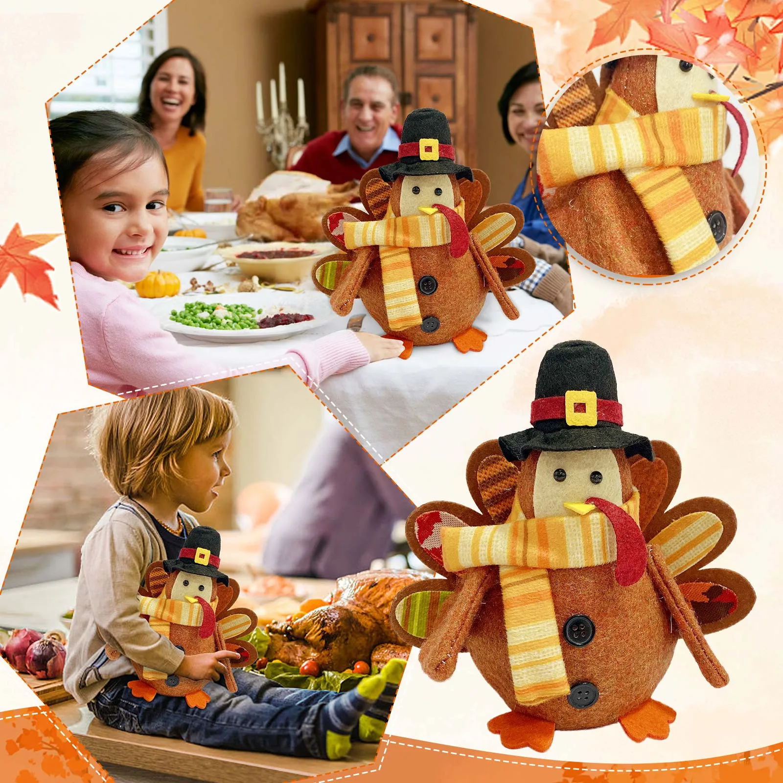 Подсолнух Кукла День благодарения индейка украшения осень кленовый лист Декор