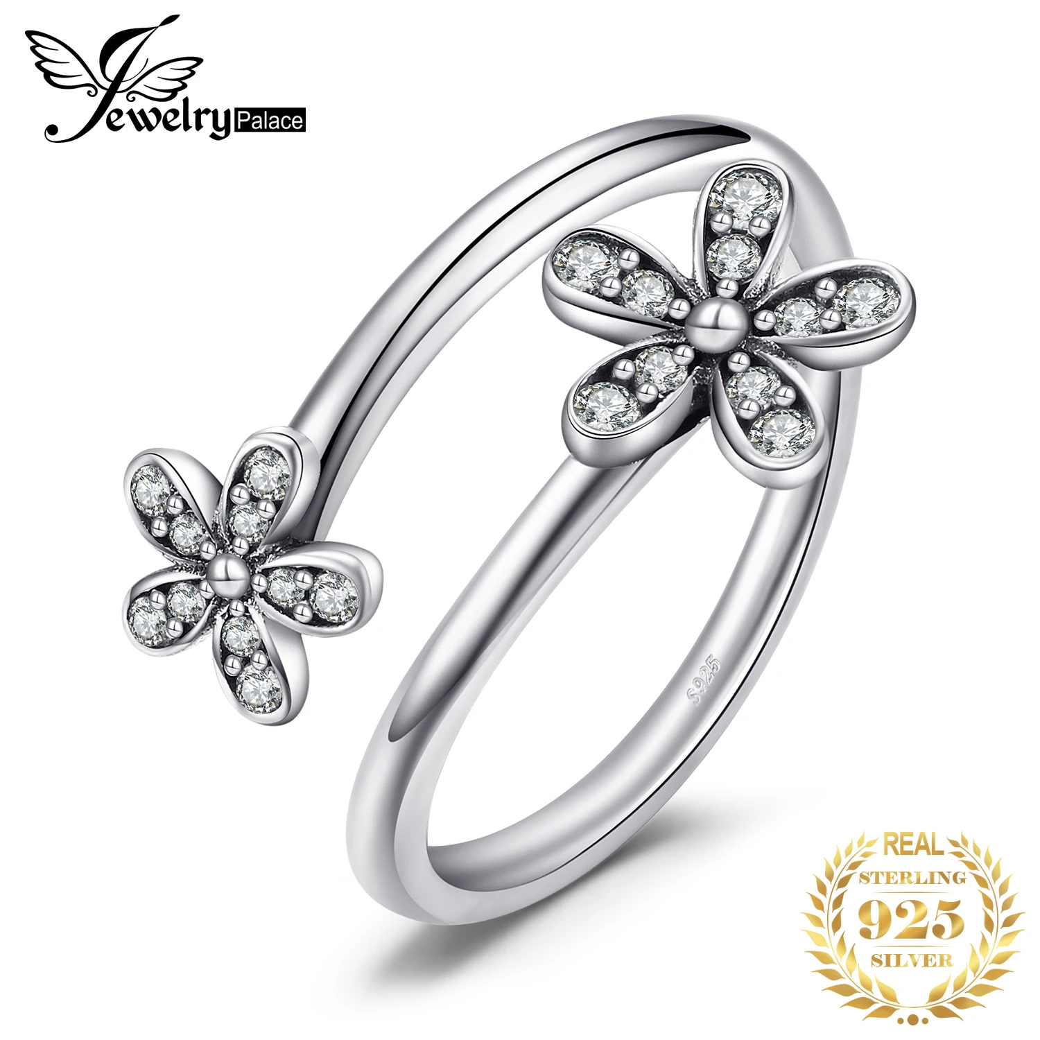 Jewelrypalace стерлингового серебра 925 мерцающий ромашки кубического циркония