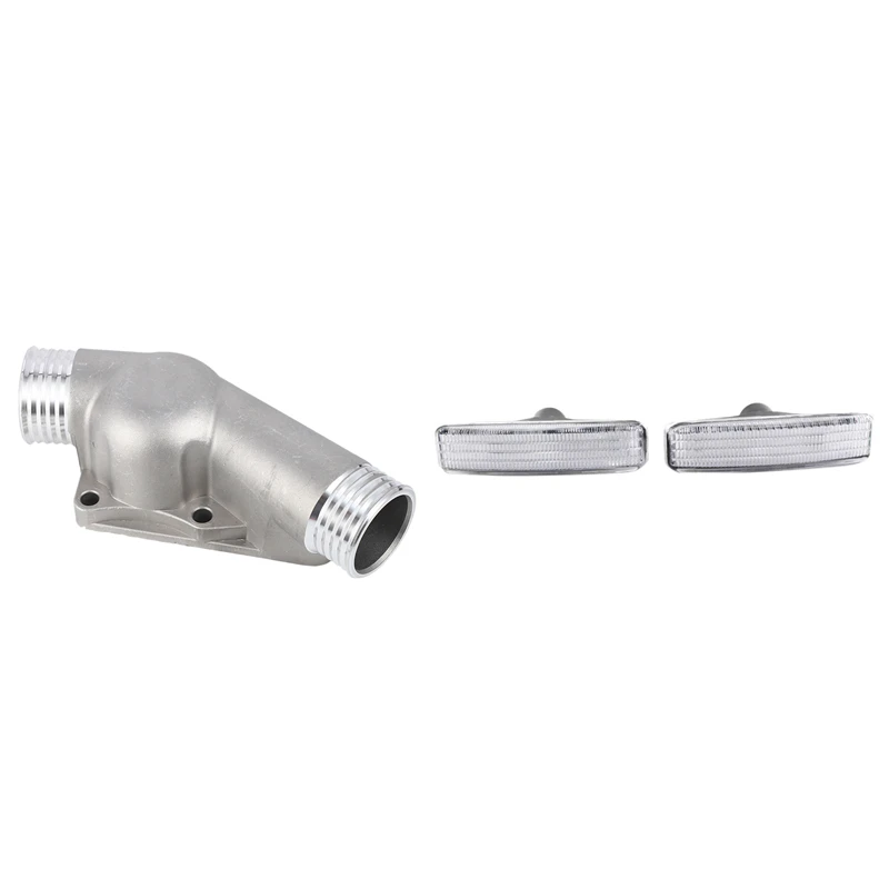 

Thermostat Housing Cover with Gasket for Bmw M3 Z3 E34 E36 with 1 Pair Light Lamp Housing White Lens Replacement