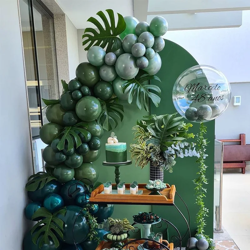 

Olive/Dark Green Matte Balloons Jungle Safari Animal Birthday Party Decorations Baby Shower Boy Party balloons kids Air globos