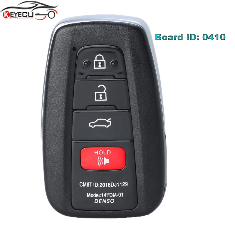 KEYECU Bord ID 0410 Smart-Remote-Key 312/314.3/433MHz 8A Chip Fob für Toyota RAV4 Avalon FCCID: HYQ14FBE P/N:8990H-07020