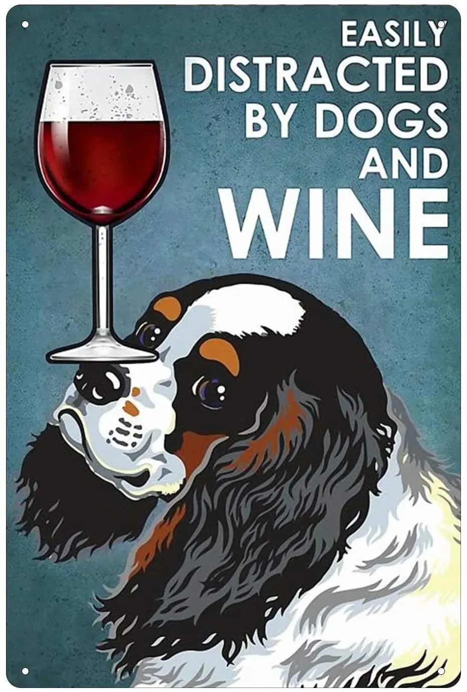 Легко отвлекаться от собак и вина металлический жестяной знак кошки настенный