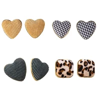 heart shape stud earrings trendy unique peach heart earrings women fashion leopard jewelry wholesale