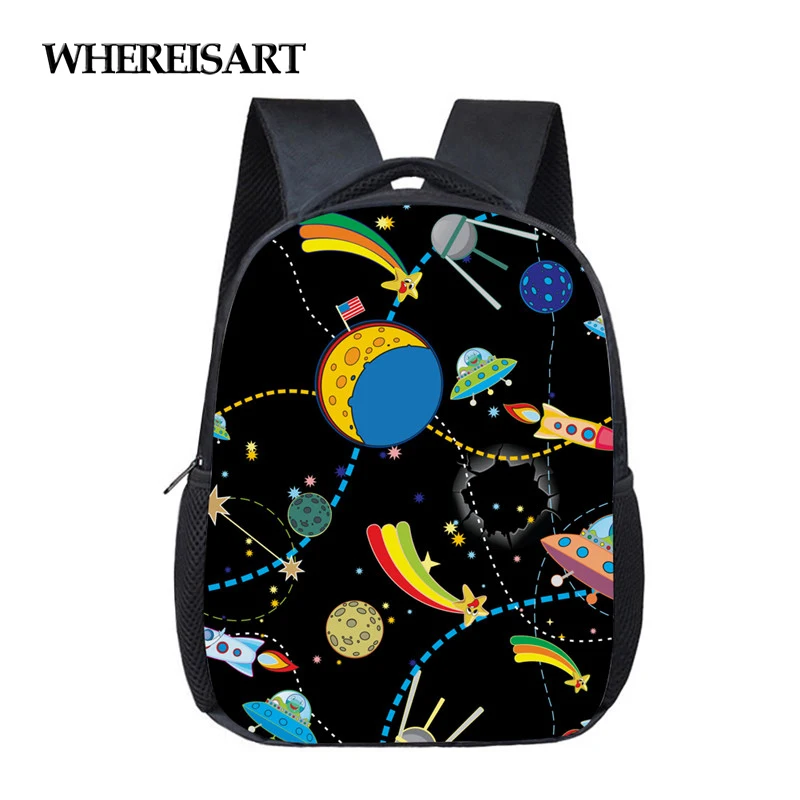 WHEREISART Новый мультяшный школьный рюкзак с принтом планеты для малышей стильный