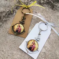 50pcs Personalized Baby Shower Gifts for Guests Christening Keychains Key Ring Souvenirs Baptism Party Favor Key Chain Giveaway