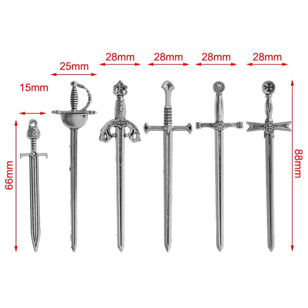 Подвески-закладки для ножей серебряные 6 шт./компл. | Канцтовары офиса и дома