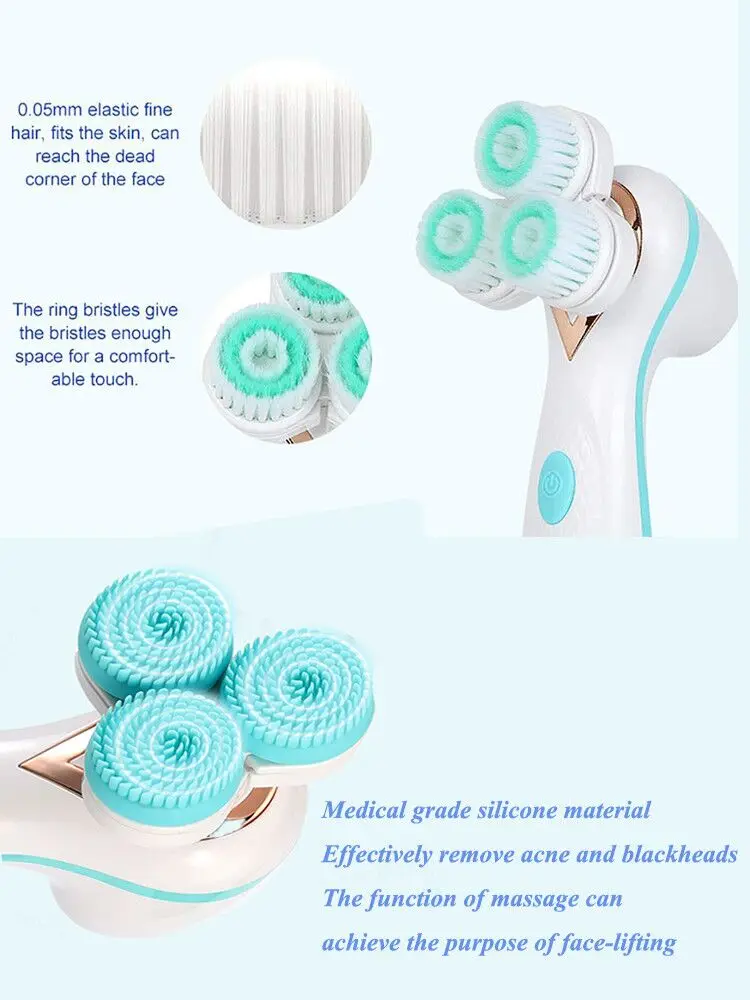 Сменные насадки-щетки для массажера лица очиститель глубокая мыть поры | Красота