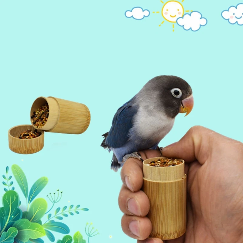

Parrot Training Feeding Pot Hand-held Pet Feeder Tank IQ Growth Training Tools Bird Food Jar Bird Interactive Educational Toys S