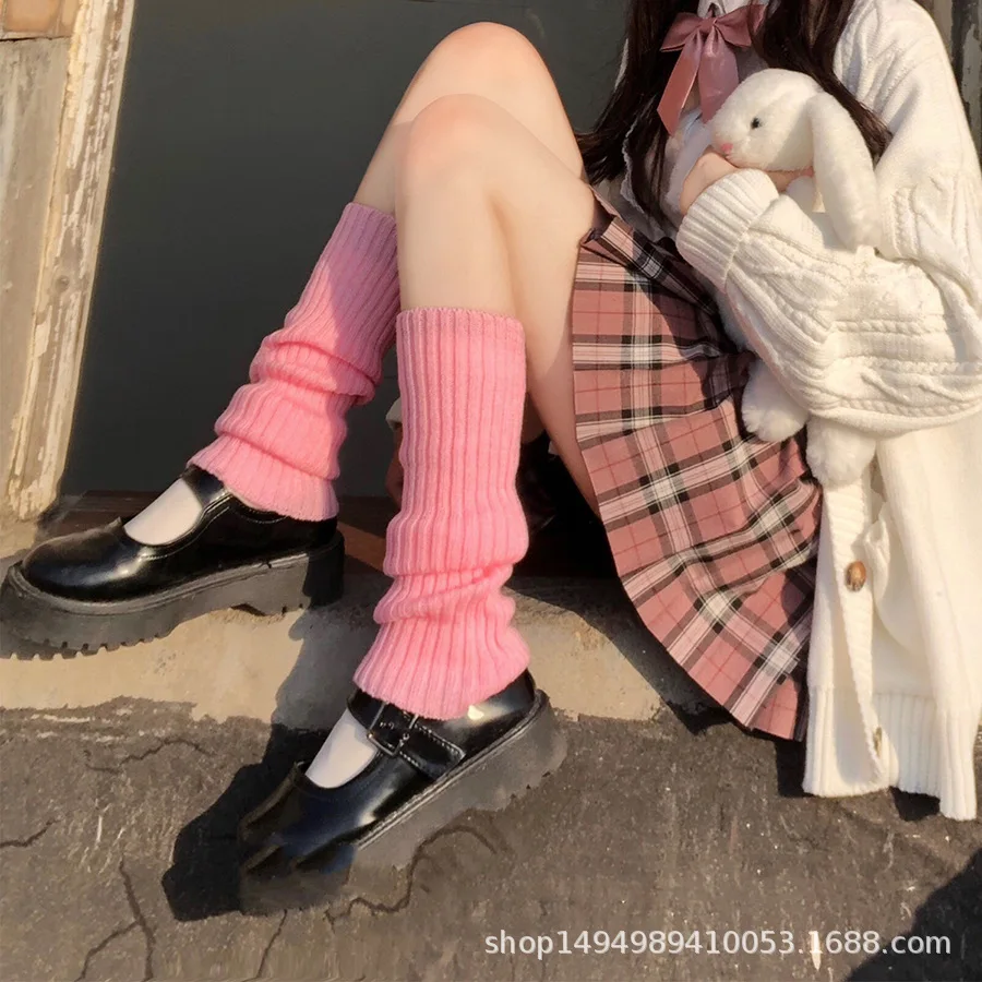 Women Legwarmers Punk Leg Warmers Thigh Calf Legs Warm Winter Socks Furry Leg Thigh High Boot Active Wear Knit Shell Leggings