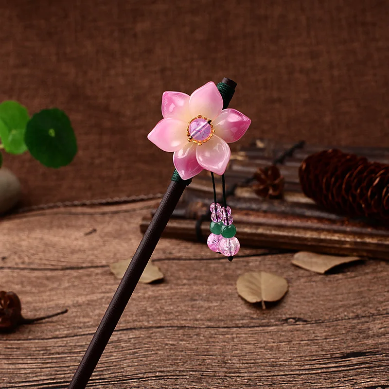 Деревянные палочки для волос японские еды булочек заколки женщин длинные