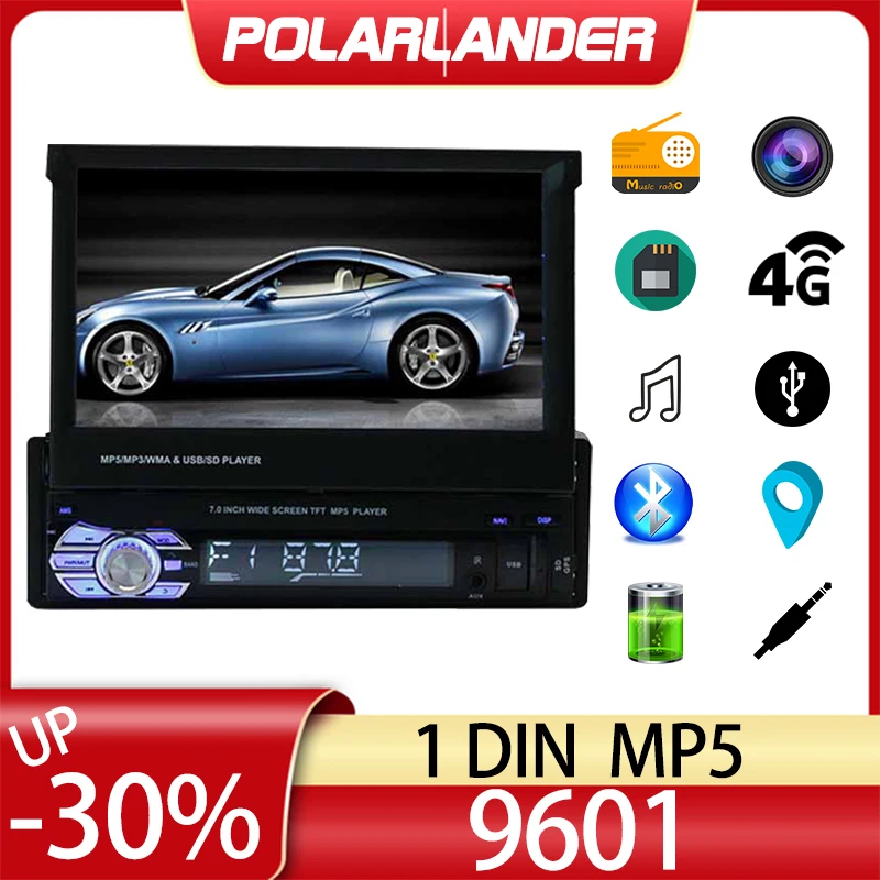 

Car Multimedia Player Mirror Link Car MP4 MP5 Player Rear Camera 1DIN 7" USB SD Stereo FM Radio Audio Video In-Dash Touch Screen