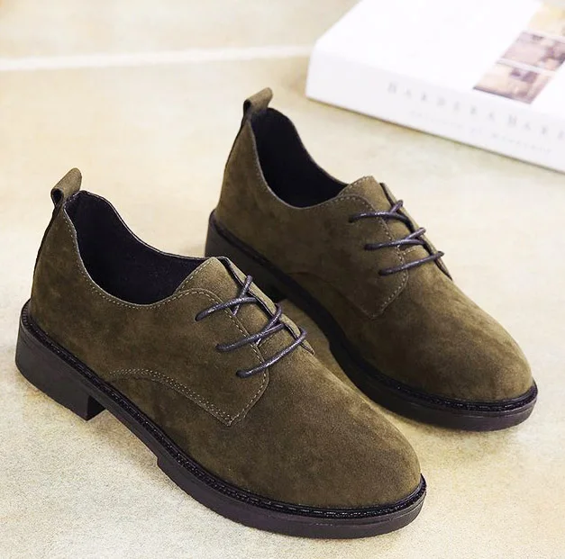 EAGSITY/Женская замшевая обувь Повседневные винтажные Туфли оксфорды Удобная на