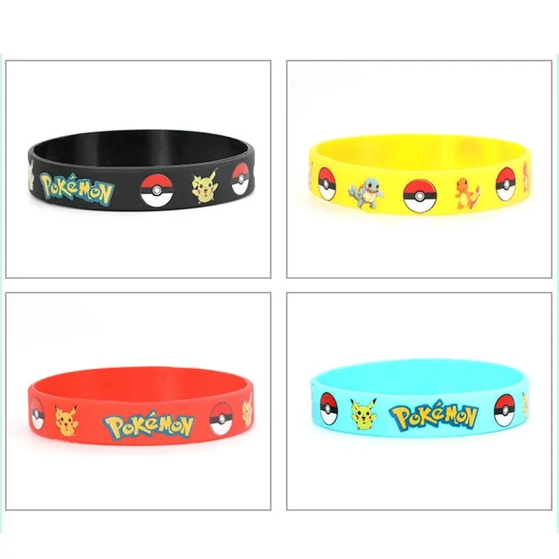 takara tomy pokemon silicone bracelet kawaii pikachu cartoon bracelet children kids wristband bracelet print jewelry party gift free global shipping