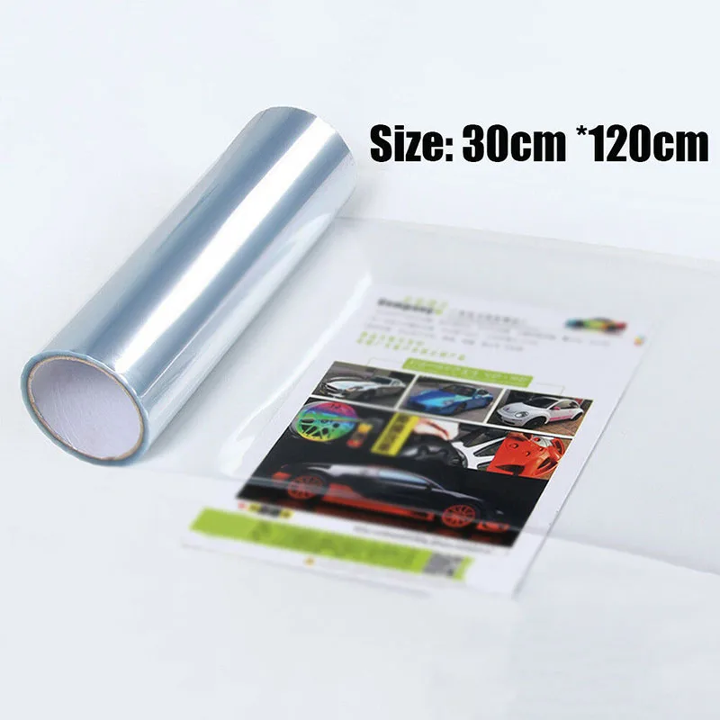 

Vinyl Headlight Protective Film Bumper Transparent Wrap Replacement Removable 30x120cm Useful