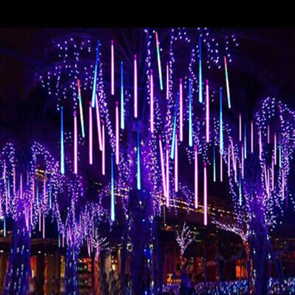 Торжество 30 см Открытый метеоритный дождь 4 трубы гирлянды светодиодные огни