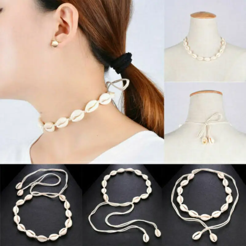 Плетеная веревка ручной работы ожерелье из натуральных ракушек богемная мода