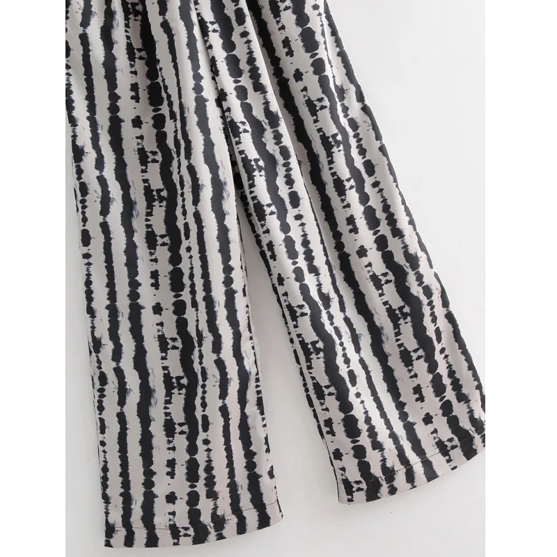 

Vintage V-neck Waist Animal Print Casual Sleeveless Women's Jumpsuit Wide-leg High Waist Sexy Backless Chic Female Jumpsuit