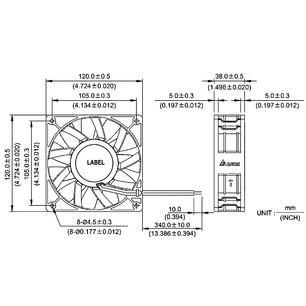 Gdstime 12cm 12 Volts Dual Ball 4Pin Connector 4-Wire FG PWM PC Cooling Fan 120mm x 38mm DC 12V Big Airflow Cooler 12038B 2A | Компьютеры