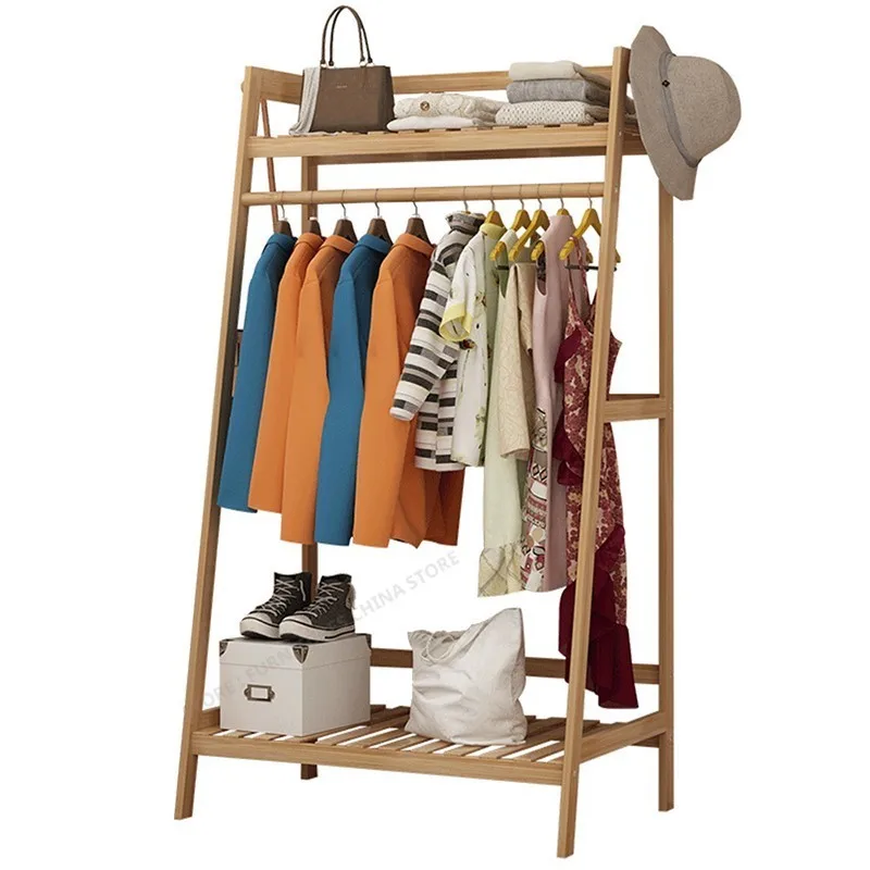 

Bamboo Furniture Coat Rack Racks for Clothes Wardrobe Stand Standing Rack Jacket Holder Jacket Hanger Shoe Rack Wood