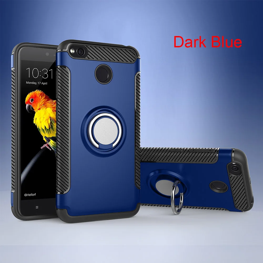 Dark Blue Противоударный чехол для Xio mi Red mi 5 Plus Note 5A с магнитным кронштейном чехол с кольцом для пальца для Xiaomi mi A1 A2 Red mi 4X Note 4X чехол - Цвет: Dark Blue