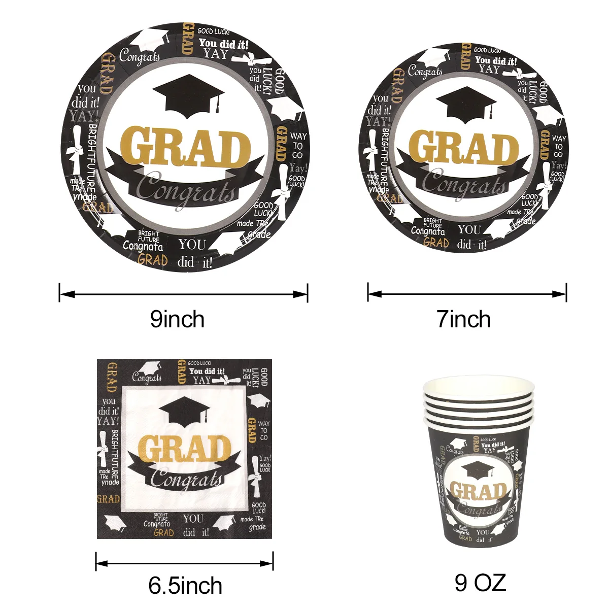 

1Set Graduation Party Decorations Disposable Tableware Balloons 2021 Congrats Grad Paper Garland Banner Party Suppiles