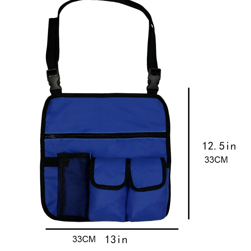 

Waterproof Beach Chair Hanging Storage Pouch Snack Bag with 4 Pockets for Outdoor Polyester Chair Armrest Organizer