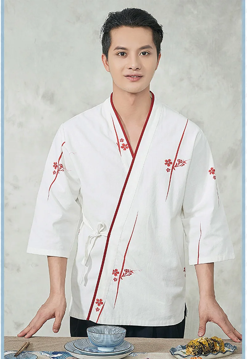 Unisex Japan Cuisine uniform chef work suit Restaurant service Chef Serving Top | Тематическая одежда и униформа
