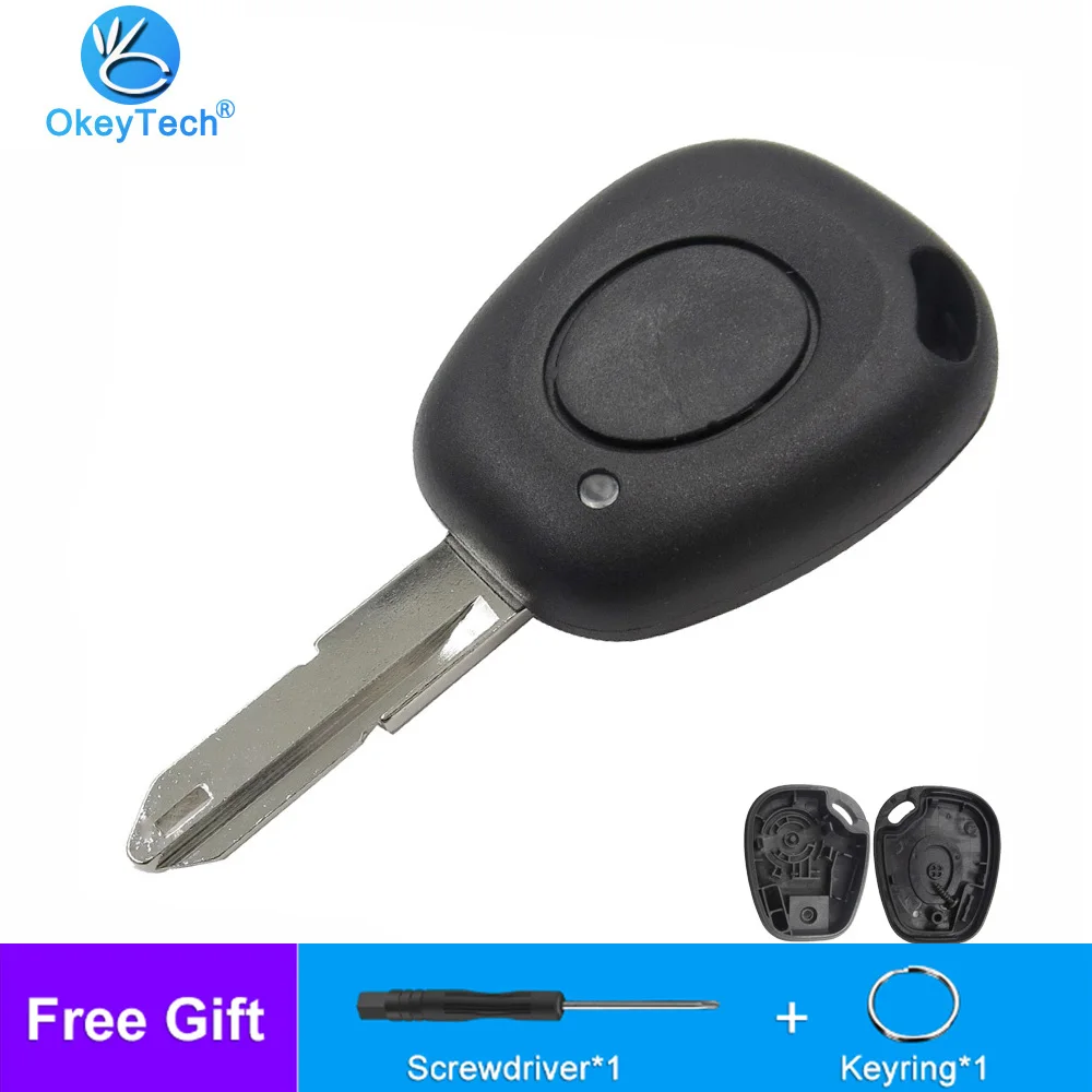

Чехол OkeyTech для Renault Megane Scenic Laguna Espace Clio Key, 1 пуговица, незарезанное пустое лезвие NE73, Сменный Чехол для автомобильного ключа