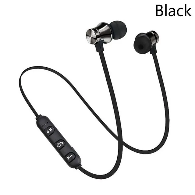 Магнитные Bluetooth наушники беспроводные наушники-вкладыши с микрофоном спортивные bluetooth-гарнитура Блютуз-наушник для IPhone 7 samsung - Цвет: black