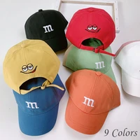 wholesale 10pcs kids cartoon smiling face letter embroidery baseball cap childrens rainbow color boys girl sunscreen visor hat