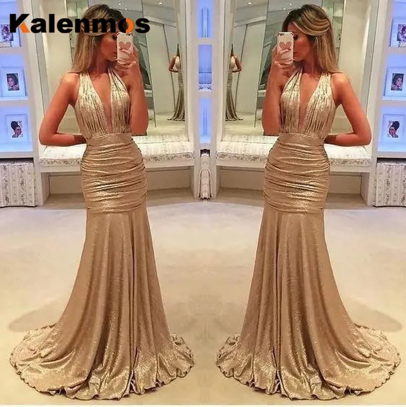 Сексуальное длинное платье для женщин однотонное с v-образным вырезом улицы